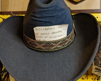 Cowboy hat signed by Merle Haggard on the inside of the hat