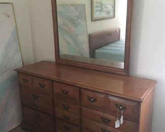 Dresser/Mirror - Located in the Upstairs Bedroom
•	Maple
•	58" Wide
•	19" Deep