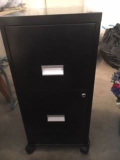 Two Drawer Filing Cabinet on Casters