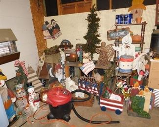 Garage is full of seasonal items. Many are $5.00