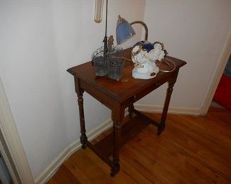 Side table with miscellaneous