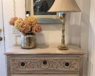 Love this...and we have TWO! Two drawer, highly ornate, carved fron!