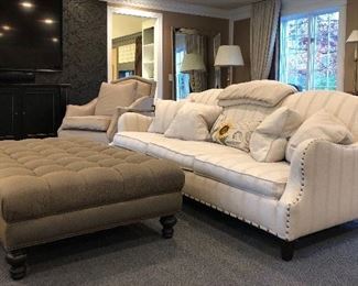 (2) Bernhardt sofas with Nailhead trim