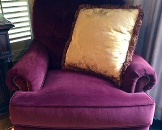 Huntington House Upholstered Armchairs with nailhead trim