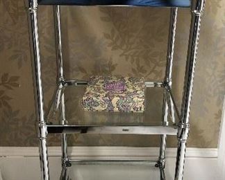 Chrome bathroom shelf