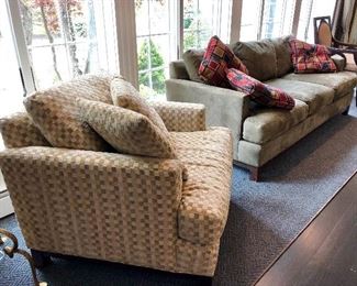 Rowe Furnishings - Double wide upholstered armchair with pillows and ...
