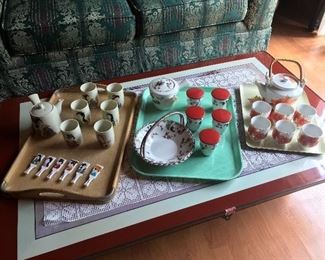 Collection of tea sets.