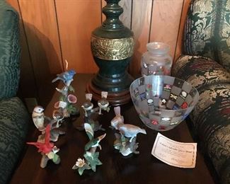 Lenox vase and bowl. Collection of birds.