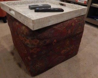 Ottoman with large tray.