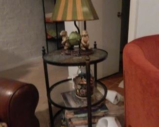 Round multi tiered accent table.