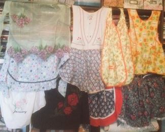 A very small selection of many vintage and antique aprons