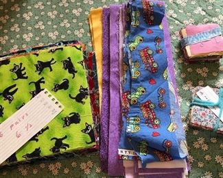 Fabric scraps, squares and strips