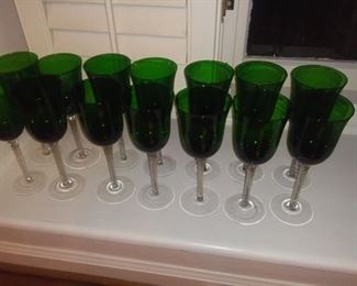 Holiday Festive Green Stemware