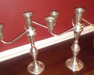 Sterling weighted candleabras