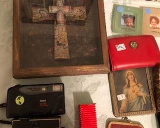 vintage camera and crosses