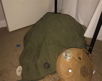 duffel bag and canteen
