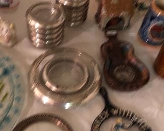 sterling and glass coasters