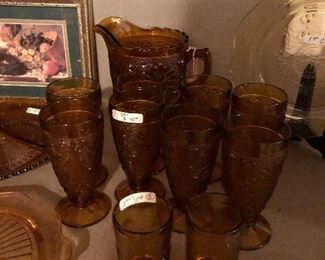 amber depression glass