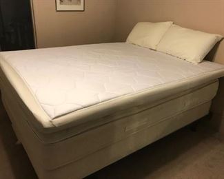 Queen super pillow top mattress and frame set