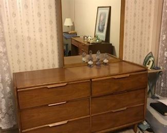Nice teak MCM dresser with mirror. From Don Draper's bedroom. Kent-Coffey Cadence series