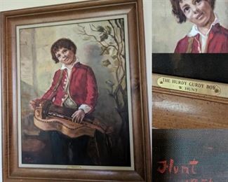 The Hurdy Gurdy boy by William Morris Hunt signed 1751