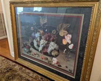 still life grapes tullips blackberry