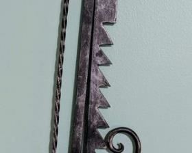 Wrought Iron Chimney Hook, Pot Hook, Trammel. Used to hold pots over a fire