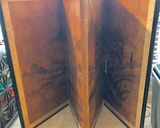 Oriental folding screen