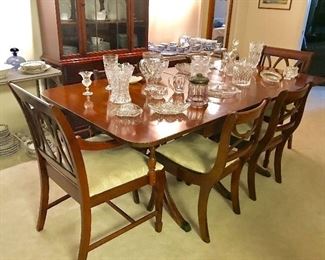 Mahogany dining table and chairs