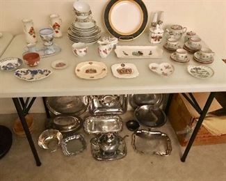 Porcelain and silver plate