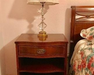 Mahogany bedside chest, one of pair
