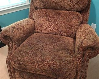 Lovely paisley upholstered Lay-ZBoy recliner.  