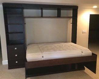 Queen-size Murphy Bed with attached storage.  Turn any room into a guest room!