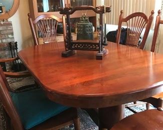 Cherry Dining Room Set | Decorative Chinese Bell | Mid-Century Danish Teak Cabinet