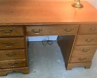 7 drawer vintage wood desk