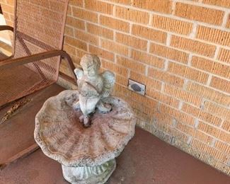 #9 shell fountain w angel on it 24 tall $100.00