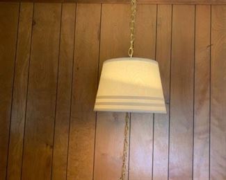 #16	(2) Hanging Cream/stripe Lamp   $100 Each	 $200.00 	