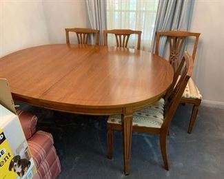 #23 Wood Table w/5 chairs 62x42x29 - as is note arm chair is posted in a photo. $175.00