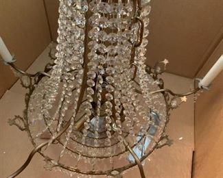 #31	Hanging Prisms Chandelier  23" Tall	 $150.00 	