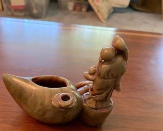 #40 Soapstone Statue 5" Tall - Asian Man w/cane $35.00