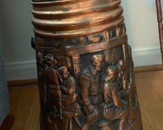 #57	Brass/Copper Pitcher w/people Design on Front	 $30.00 	