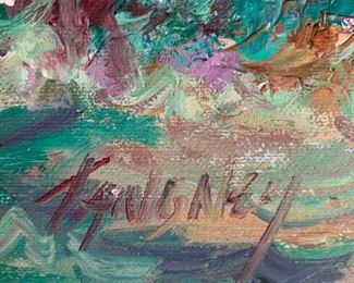 #67 Original Oil Painting - Impressionist - Mom w/2 little girls $150.00