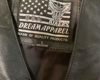 #73 Leather Biker Vest - Large - Dream apparels $25.00