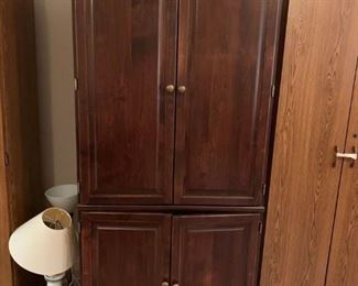 #4	wood desk armoire w pull out desk shelf  4 doors33x24x76	 $100.00 
