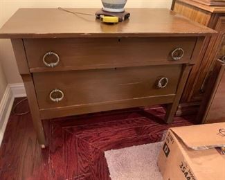 #21	antique 2 drawer short chest 36x20x28	 $120.00 
