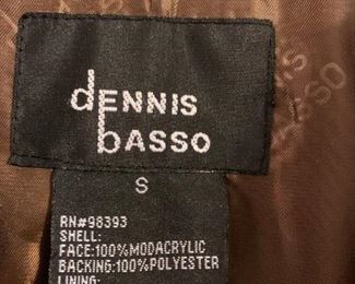 #42	Dennis basso size small brown fawe fur short coat 	 $65.00 
