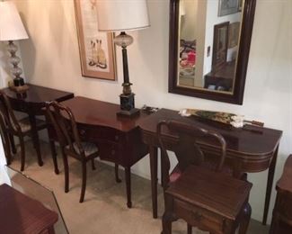 Mahogany English Vanity & Game Tables