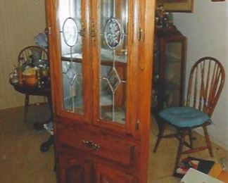 oak corner cabinet