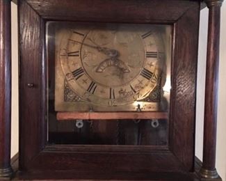 Flat top long case clock English