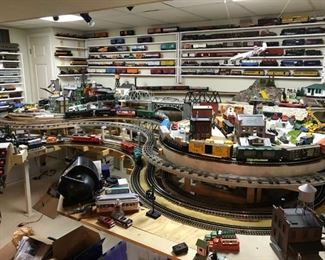 A glimpse of the train collection in the basement